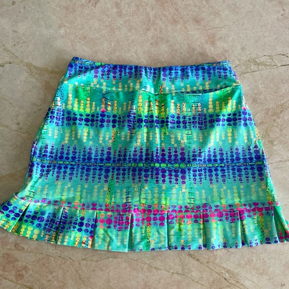 Tzu Tzu Colorful Rainbow Print Athletic Tennis Skirt - Picture 5 of 6
